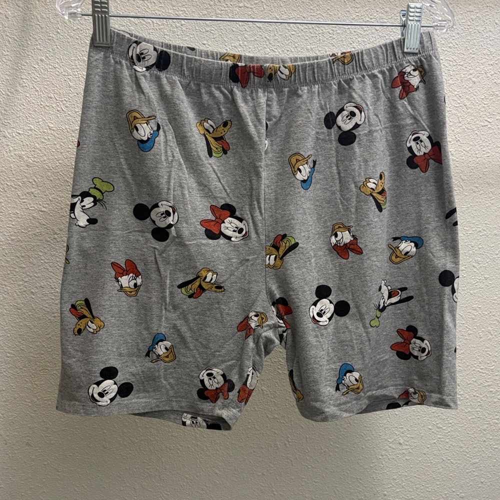 Disney Grey Women’s Athletic Shorts with Mickey & Friends Print
